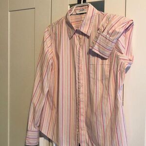 J.Crew stripped collar shirt pink n orange stripes L slim fit